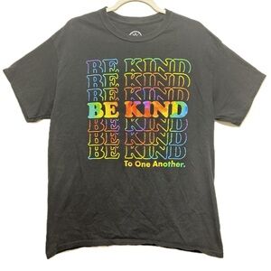 ‘Be Kind’ Graphic T-Shirt Be Kind To One Another Rainbow Positive Message large